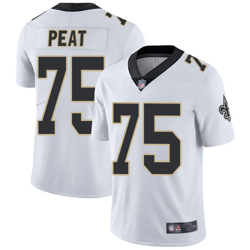 Men New Orleans Saints Limited White Andrus Peat Road Jersey NFL Football #75 Vapor Untouchable Jersey
